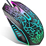 VersionTECH. Wired Gaming Mouse, Ergonomic USB Optical Mouse Mice with Chroma RGB Backlit, 1200 to 3600 DPI for Laptop PC Computer Games & Work –Black