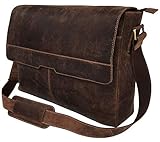 18 inch Vintage Leather Full Flap Messenger Handmade Bag Laptop Bag Satchel Bag Padded Messenger Bag School Brown