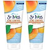 St. Ives Acne Control Face Scrub Apricot, Minimize Pores, Prevent Acne and Blemishes, With Salicylic Acid ,100% Natural Exfoliants, 6 oz, Twin Pack