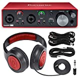 Focusrite Scarlett 2i2 2-in 2-out USB Recording Audio Interface (3rd Generation) + Samson SR360 Over-Ear Dynamic Headphones, Cables and Accessories
