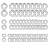 Mulutoo Metal Stamping Blanks 150 Pcs Silver Round Washers Set Aluminum Flat Washers,Round Stamping Tags with Center Hole for Bracelet DIY Craft Jewelry Making,Screw Fastening,3 Size