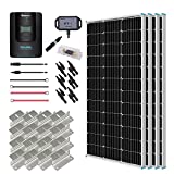 Renogy 400 Watt 12 Volt Premium 4 Pcs 100W Panel+40A MPPT Charge Controller+ Bluetooth Module Fuse+ Mounting Z Brackets+Adaptor Kit +Tray Cables Set, 400W, Grid 12V Solar Power System