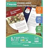 Thin Double-sided Matte Presentation Photo Paper, Brochure Flyer Paper, 8.5 x 11, 37lb, 100 Sheets for Inkjet Printer Pikapoka (P8511YB140DM)