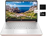 Newest HP 14' Thin Light Laptop, Intel 2-Core N4020, 8GB RAM, 128GB Storage(64GB eMMC+64GB Micro SD),1Yr Office, Win 10 Bundle with GaPi Mousepad (Rose Gold)