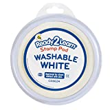 READY 2 LEARN CE6624 Jumbo Circular Washable Stamp Pad - White - 5.75' dia. - Non-Toxic - Fade Resistant - Ideal Size for Handprints and Footprints
