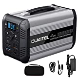 Portable Power Station 500W(Peak 1000W), OUKITEL LiFePO4 Power Station with 110V AC Outlets, Quiet Solar Generator Powerhouse for Camping Home RV Travel