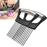 2Pack Onion Slicer Meat Slicer, Food Slice Assistant Onion Holder Slicer, Kitchen Gadgets - Stainless Steel Vegetable Holder Cutting Kitchen Gadget Tomato Peeler