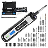 Bielmeier 4V Rechargeable Cordless Electric Screwdriver Kit, USB Rechargeable Lithium ion Battery,Screwdriver Bits, 8 Sockets， LED Work Light, 32 pieces, Flex Hex Shaft, Bit Holders and Storage box