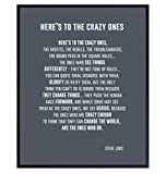 Heres to the Crazy Ones Entrepreneurial Motivational Quote -8x10 Art Print, Home Decor - Inspirational Wall Art Poster - Unique Room Decorations for Office, Den - Gift for Entrepreneur, Boss