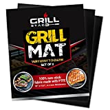Reusable Heavy Duty Grilling Mat Set - BBQ Mats For Grilling Prevent Food From Sticking & Falling In Between The Grates - Easy To Clean Durable 500 Degree Nonstick Grill Mat - Set Of 2