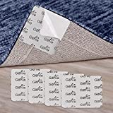 HOME GENIE Non-Adhesive Suction Gripper for Rug, Hardwood Floors, 4 Pack Slip Resistant Washable Removable Pad Grippers, Reusable Pads Keep Carpet Corners and Area Rugs to Stay in Place on Wood Floor