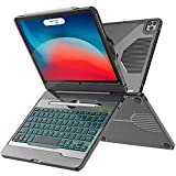 CHESONA iPad Pro 11 Case with Keyboard, iPad Air 5th Generation Case with Keyboard 10.9-inch, 5-in-1 Typc-C & USB Hub, 7 Color Backlit - Smart Keyboard for iPad Pro 11 Inch, Air 5th, Air 4th, Black