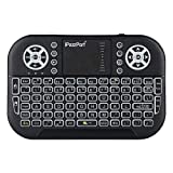 iPazzPort (2022 Upgrade) Mini Bluetooth Keyboard with Touchpad Mouse Portable 2.4GH Wireless Keyboard Rechargeable with Backlit for Smart TV/Phone Mac/Windows/Android TV Box/Xbox/FireStick/Laptop/PC