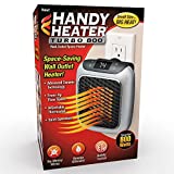 Ontel Handy Heater Turbo 800 Space-Saving Wall Outlet Heater with Advanced Ceramic Technology and Adjustable Thermostat