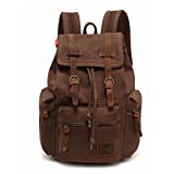 High Capacity Canvas Vintage Backpack - for School Hiking Travel 12-17' Laptop