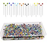 Urmspst Sewing Pins, 600PCS Straight Pins 1.5 in Quilting Pins with Colored Ball Glass Head for Fabric, Jewelry DIY, Craft and Sewing Project(Corlorful)