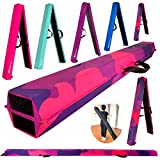 MARFULA 8ft/9ft Folding Gymnastics Balance Beam - Extra Firm - Suede - Non Slip Base for for Home/Gym/Club (5, 8 FT)