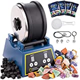 NATIONAL GEOGRAPHIC Rock Tumbling Kit - 3LB Extra Large Capacity, 3LB Rough Gemstones, 4 Polishing Grits, Jewelry Fastenings, an Educational STEM Science Kit