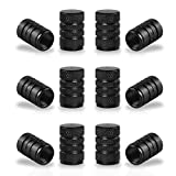 SINGARO 12PCS Tire Valve Stem Caps, Car Exterior Accessories, Aluminum Alloy Valve Cover General Purpose Cars, Trucks, Motorcycles and Bicycles (Black)