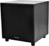 Monoprice 60-Watt Powered Subwoofer - 8 Inch With Auto-On Function, For Studio And Home Theater Black
