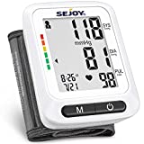 Blood Pressure Monitor-Sejoy Wrist Blood Pressure Machine Cuff Automatic, Large Display, 120 Reading Memory, Irregular Heartbeat Detector, Home Use Digital BP Monitor