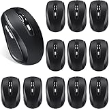 12 Pack Wireless Mouse for Laptop 1200dpi Wireless Computer Mouse with 6 Buttons Wireless Mouse Bulk Included Wireless USB Receiver Compatible Wireless Mouse for Windows, Pc, Computer, Office, Black