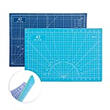 Self Healing Cutting Mat 18'x12' Non-Slip PVC Double Sided 5-Ply A3 Art Craft Rotating Mat, Rotary Cutting Mat for Quilting, Sewing Crafts Hobby Fabric Precision Scrapbooking Project(Blue/Light blue)