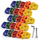 SSBRIGHT Sets of 25 Multi-Colored Kids&Adults Large Rock Climbing Holds Climbing Rocks for Outdoor Indoor Home Playground DIY Climbing Wall Grip Kits Holds up to 440lbs with Secure Mounting Hardware