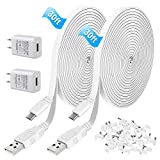 30ft/9m Power Extension Cable for Wyze Cam V3,WyzeCam Outdoor,Wyze Cam Pan,Arlo Pro 2/Essential,Eufy,Kasa,Yi,Blink Camera,NestCam Indoor,Micro USB Charging Cord for Security Camera (2 Pack)