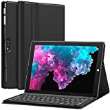CHESONA Microsoft Surface Pro 7 Case with Keyboard for Microsoft Surface Pro 6 / Surface Pro 5 2017/ Surface Pro 4 12.3 inch Tablet - Folio Stand Case - Detachable Wireless Type Cover Keyboard - Black