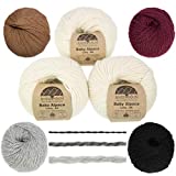 (Set of 3 - Solid Color)100% Baby Alpaca Yarn Not Wool [328 Yards Total] Ivory, #3 DK