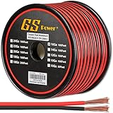 16 Gauge Stranded Copper Clad Aluminum 100’ Red / 100’ Black Bonded Zip Cord Wire for 12 Volt Automotive Harness Car Audio Hookup Amplifier LED Light Wiring