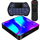 Android TV Box 11.0, Smart TV Box RK3318 2GB 16GB Support 2.4G 5.8G WiFi Bluetooth 4.1 with Mini Backlit Keyboard Ethernet LAN 3D 4K Video Android Box Set Top TV Box