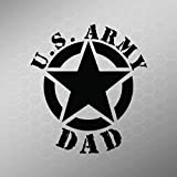 Army Dad Star Vinyl Decal Sticker | Cars Trucks Vans Walls Laptops Cups | Black | 5.5 X 5 Inch | KCD1726B