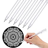 White Gel Ink Pens 0.8mm Fine Tip for Artists Fine Point Gel Art Pen for Black Paper Drawing Illustration Art Design Supplies, Pack of 6