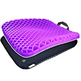 Gel Seat Cushion Comfort Honeycomb Egg Crate Design Gel Pad Provides Excellent Support for Lower Back, Spine, Hips Promotes Venting & Good Sitting Posture for Office Chair Car Sitter Wheelchair