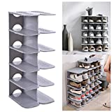 ACPOP Shoe Slots Organizer, Adjustable Shoe Rack,Better Stability Shoe Organizer,Shoe Stacker,Space Saver,Pack of 6,Grey