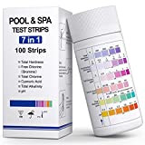 Pool Test Strips, Aidek 7 Ways Professional Pool Test Kit, 100 Counts Pool and Spa Test Strips for Total Hardness, Free Chlorine, Bromine, Total Chlorine, Cyanuric Acid, Total Alkalinity, pH