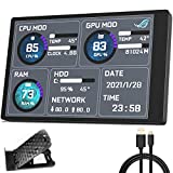 WOWNOVA English Version Computer Temp Monitor, PC Sensor Panel Display, PC Temperature Display for PC ARGB Computer Case Secondary Screen, IPS USB Mini Screen PC CPU RAM HDD Data Monitor