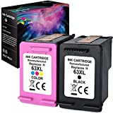 Ubinki Remanufactured 63XL Black | Color Ink Cartridges Replacement for HP63 HP Ink 63 XL Print Ink for Officejet 3830 4650 5255 5258 Deskjet 1112 2130 3630 3632 Envy 4520 4512 4513 4516 Printer