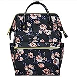 KROSER Laptop Backpack 15.6 Inch Stylish College School Backpack with USB Port Water-Repellent Casual Daypack Doctor Bag Travel Business Work Bag for Women/Girls-Rose Pattern