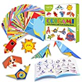 hapray Color Origami Paper for Kids, Origami Kit, 108 Sheets 6 Inch Double Sided Origami with 54 Projects, 55 Pages Guiding Origami Book, for Craft Lessons, Beginners, Children Gift