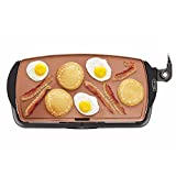 BELLA Electric Ceramic Titanium Griddle, Make 10 Eggs At Once, Healthy-Eco Non-stick Coating, Hassle-Free Clean Up, Large Submersible Cooking Surface, 10.5' x 20', Copper/Black