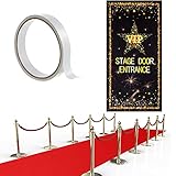 Red Carpet Runner for Halloween Party Red Party Runner 2.6 x 15 ft and VIP Stage Door Entrance Door Cover Birthday Party Accessory 55gsm Thickness with Carpet Tape for Christmas Decoration Supplies