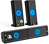 NJSJ 2 in 1 Computer Speakers,Individual PC Gaming Speakers,Stereo makeshift Desktop Sound Bar,Compact Size,RGB Backlit,Headset/Mic Jack,USB/3.5mm Audio Input,Small Soundbar for TV Laptop Phone Speech