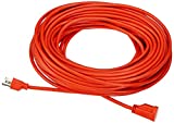 Amazon Basics 100-Foot 3-Prong Vinyl Indoor/Outdoor Extension Cord - 10 Amps, 1250 Watts, 125 VAC - Orange
