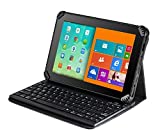 MiTAB Black Faux Leather Micro USB Keyboard Case Cover and Stand Compatible With The Android Tablets (LG G-PAD 8.3, Black)