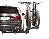 RockyMounts BackStage 2' Receiver Swing Away platform hitch 2 bicycle rack. Allows full access to the rear of the vehicle with bikes on or off the rack.