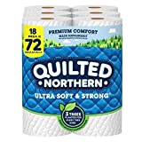 Quilted Northern Ultra Soft & Strong Toilet Paper, 18 Mega Rolls = 72 Regular Rolls, 2-ply Bath Tissue (Packaging May Vary)