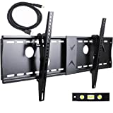 VideoSecu Tilt TV Wall Mount Bracket for Most 37 to 75-Inch LCD LED Plasma Screen Display up to VESA 400X400 684X300 600x400mm with HDMI Cable, Bubble Level MP502B 3KR